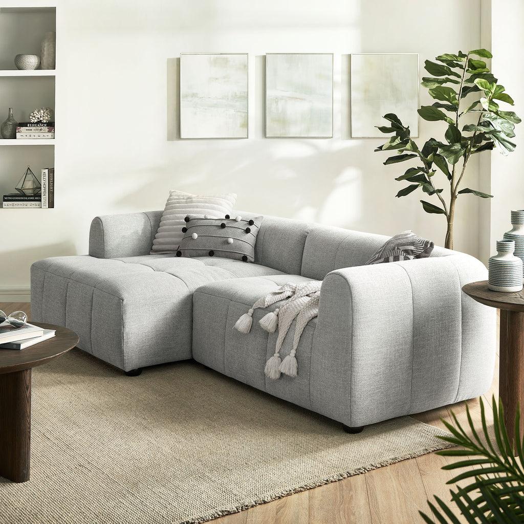 Modway Liana Left-Facing Upholstered Fabric Modular Sofa with Chaise FredCo
