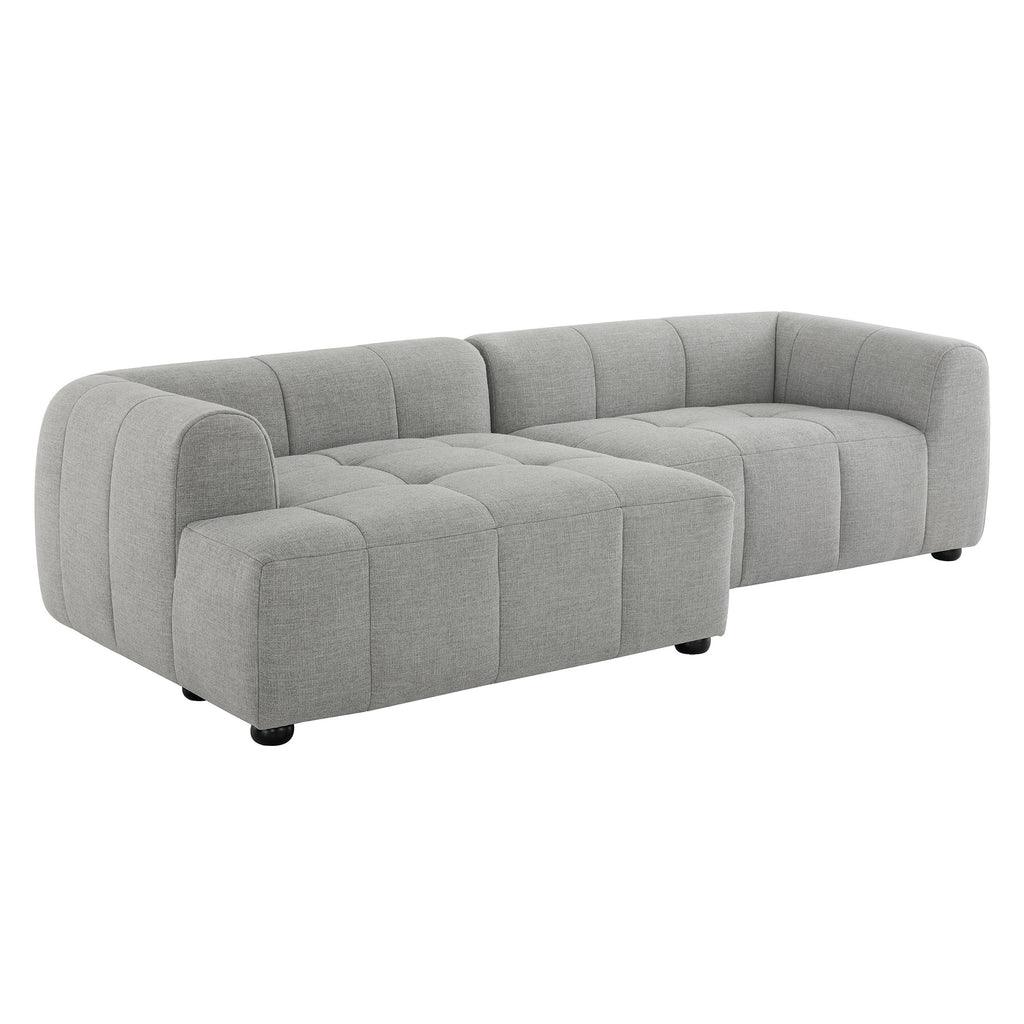 Modway Liana Left-Facing Upholstered Fabric Modular Sofa with Chaise FredCo