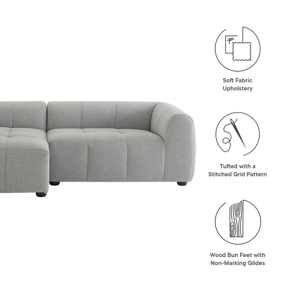 Modway Liana Left-Facing Upholstered Fabric Modular Sofa with Chaise FredCo