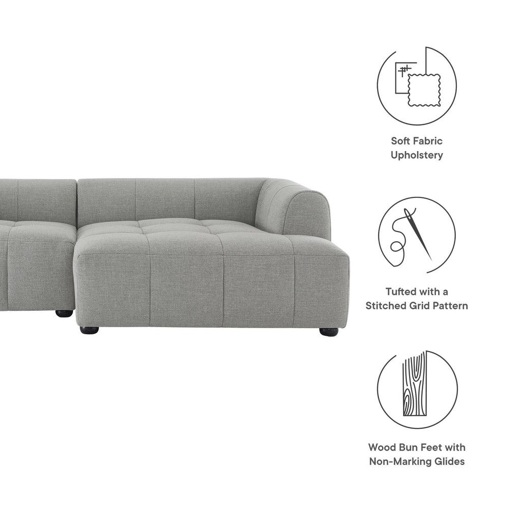 Modway Liana Right-Facing Upholstered Fabric Modular Sofa with Chaise FredCo