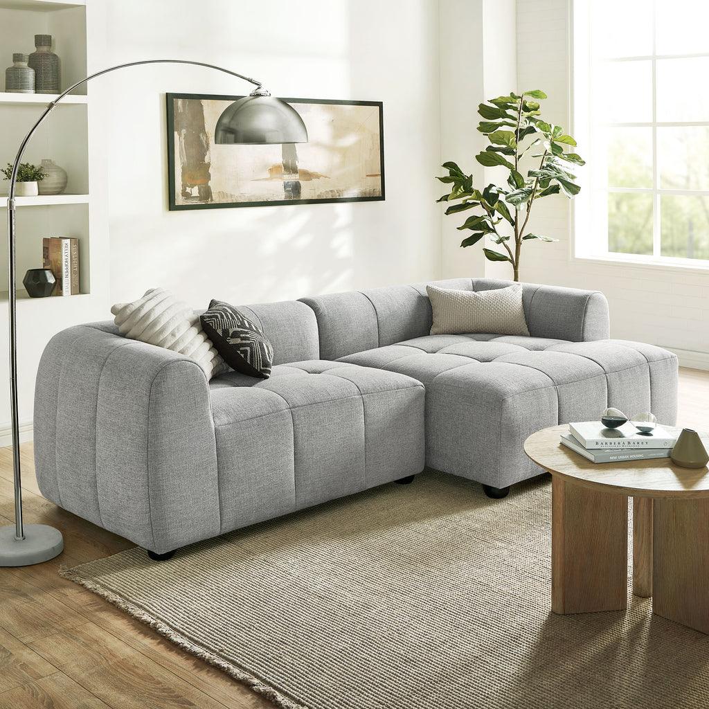 Modway Liana Right-Facing Upholstered Fabric Modular Sofa with Chaise FredCo