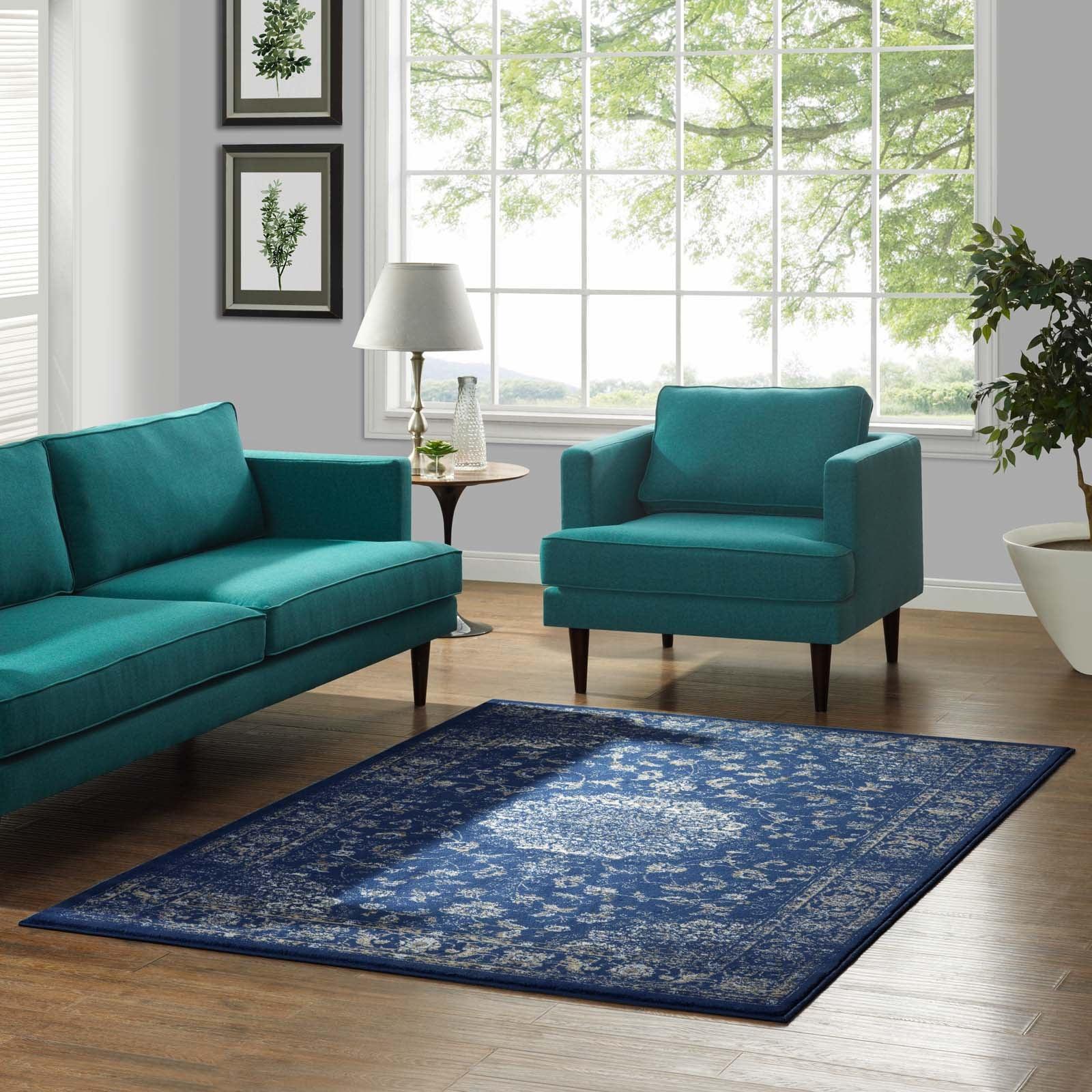 Modway Lilja Distressed Vintage Persian Medallion Area Rug FredCo