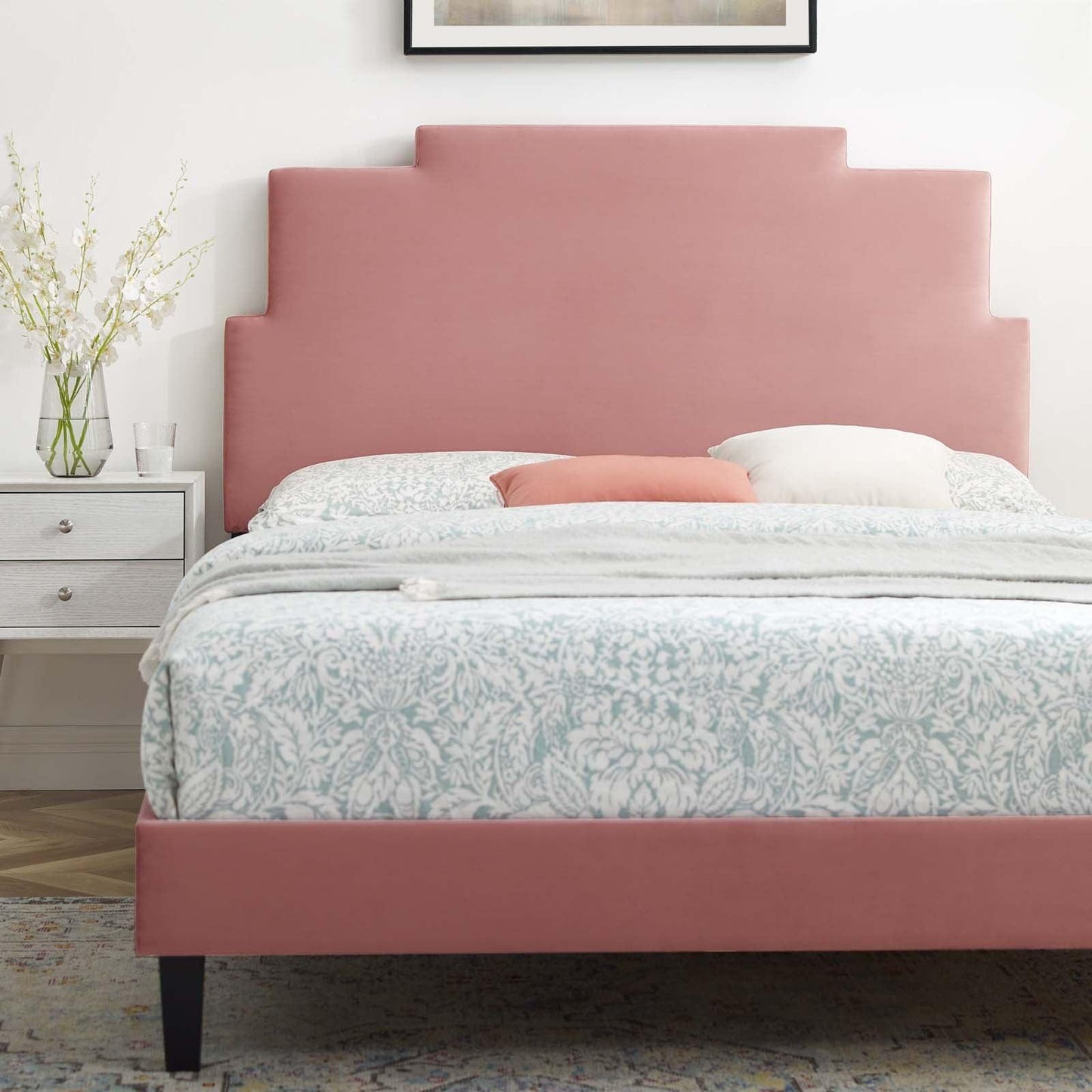 Modway Lindsey Performance Velvet Full Platform Bed FredCo