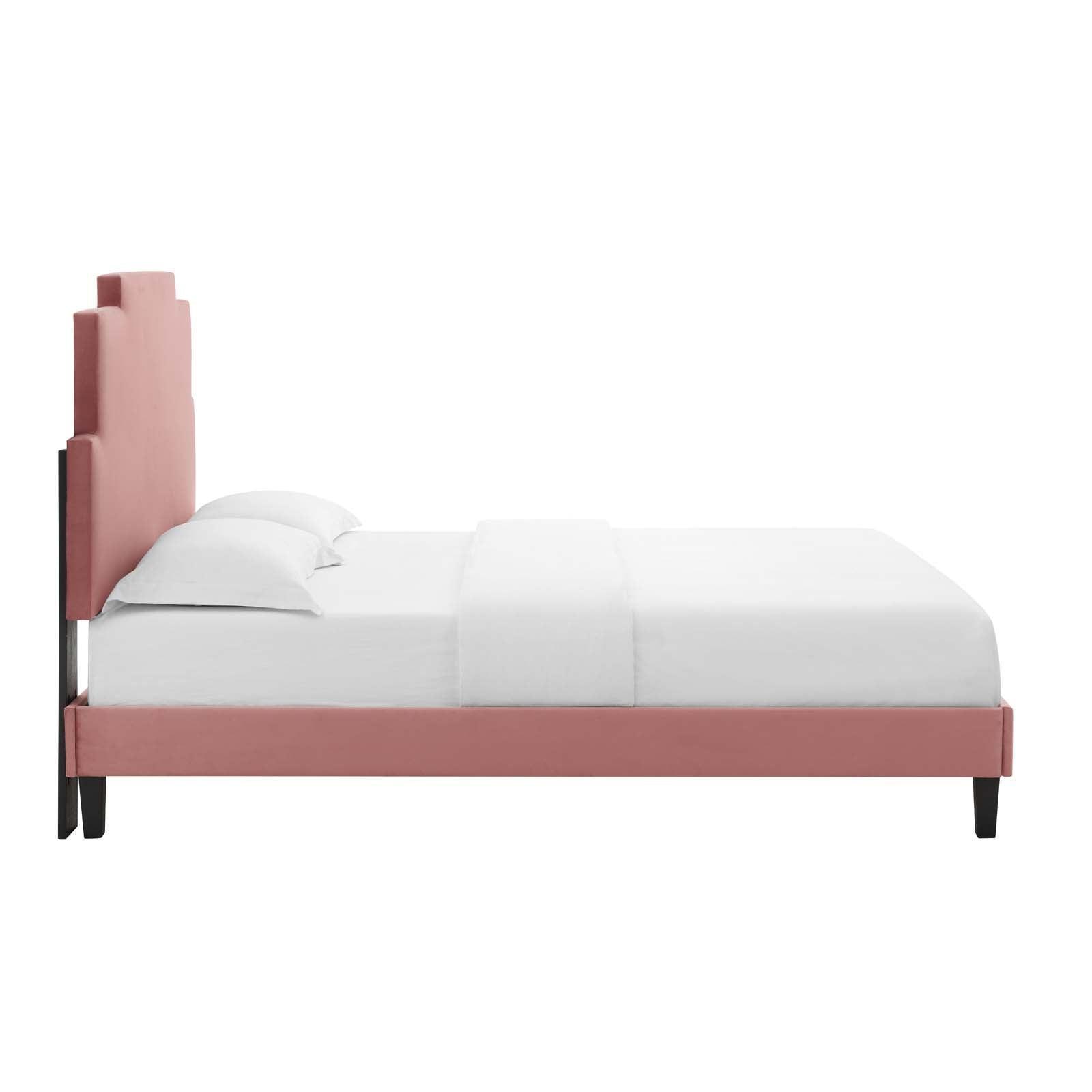 Modway Lindsey Performance Velvet Full Platform Bed FredCo