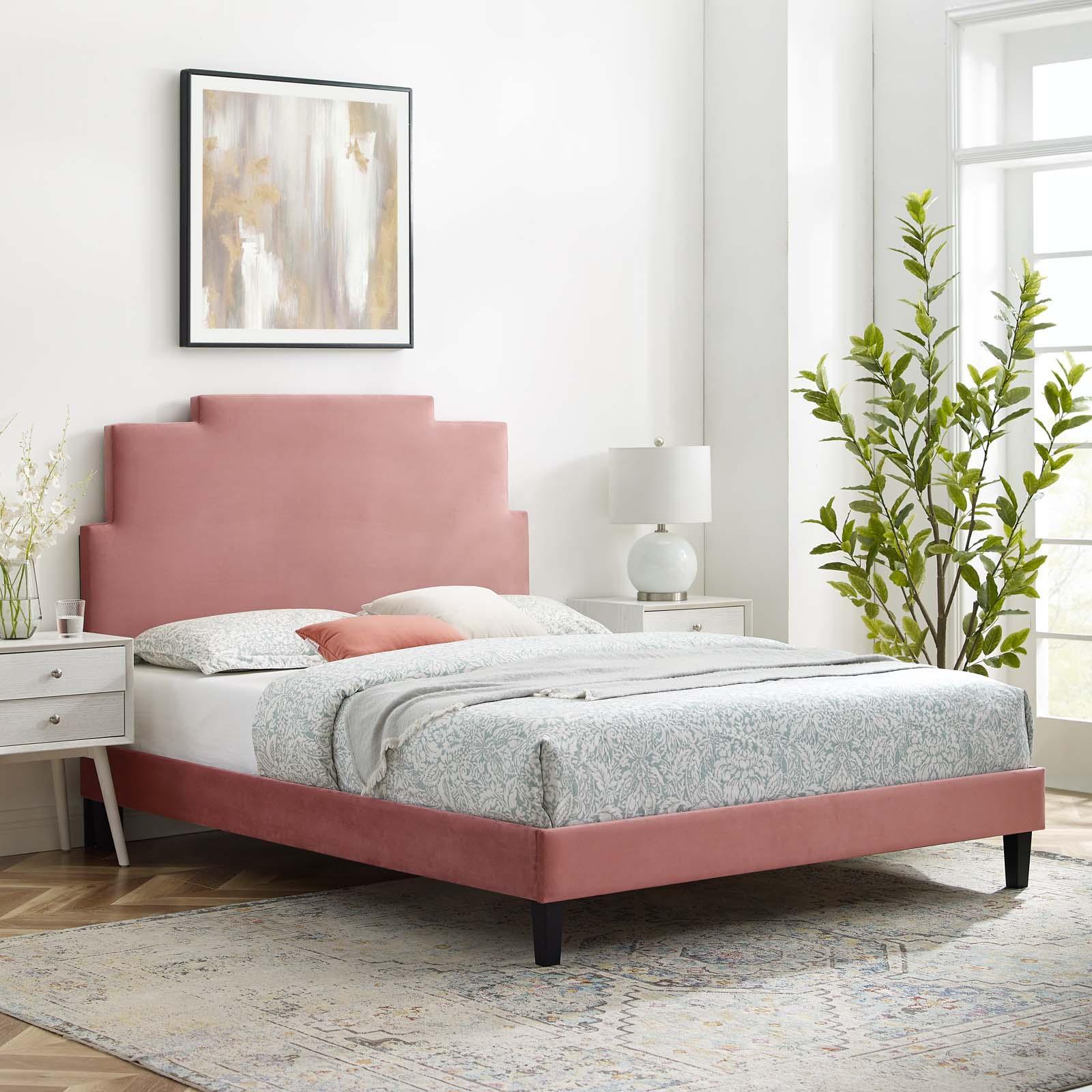 Modway Lindsey Performance Velvet Full Platform Bed FredCo