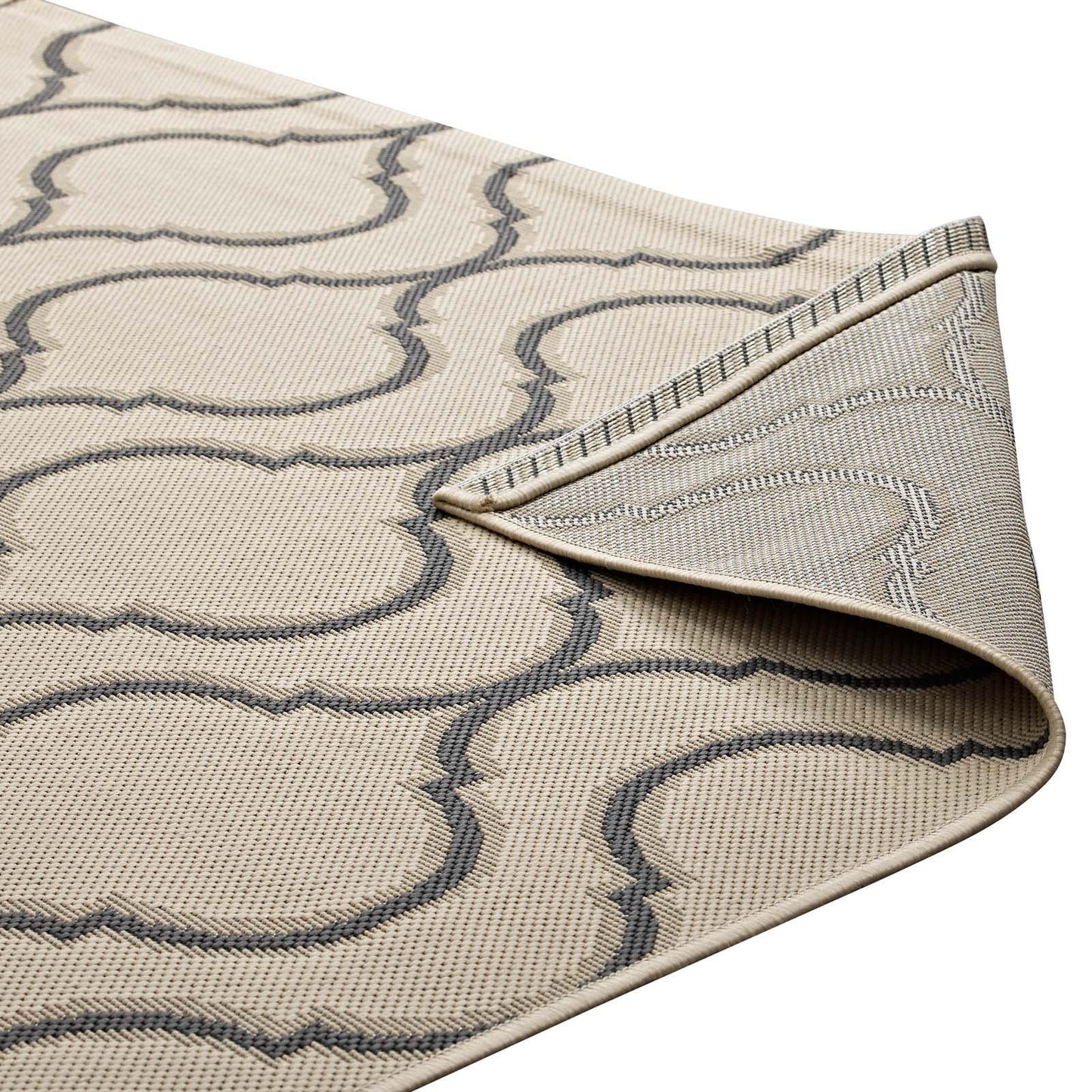 Modway Linza Wave Abstract Trellis Indoor and Outdoor Area Rug FredCo