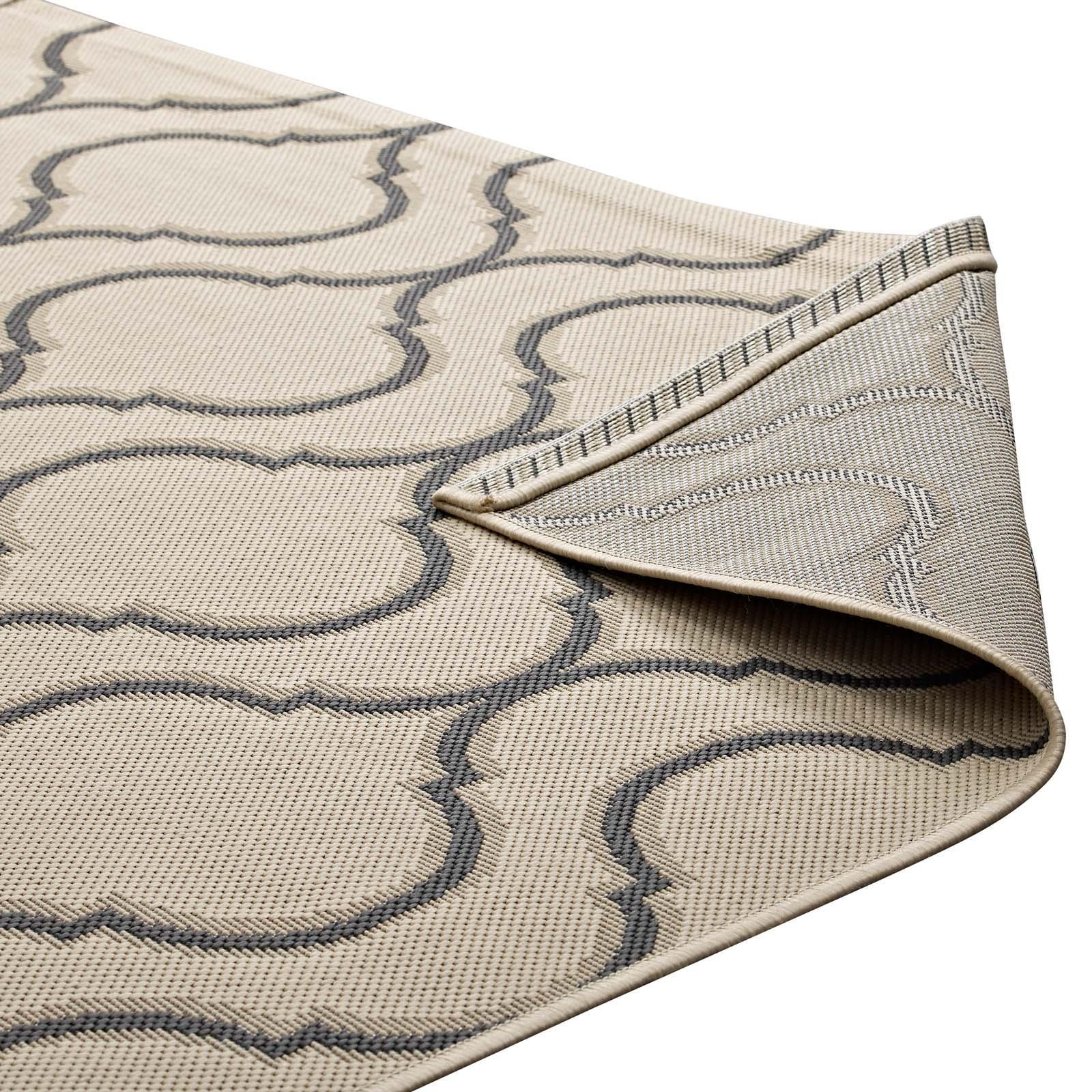 Modway Linza Wave Abstract Trellis Indoor and Outdoor Area Rug FredCo