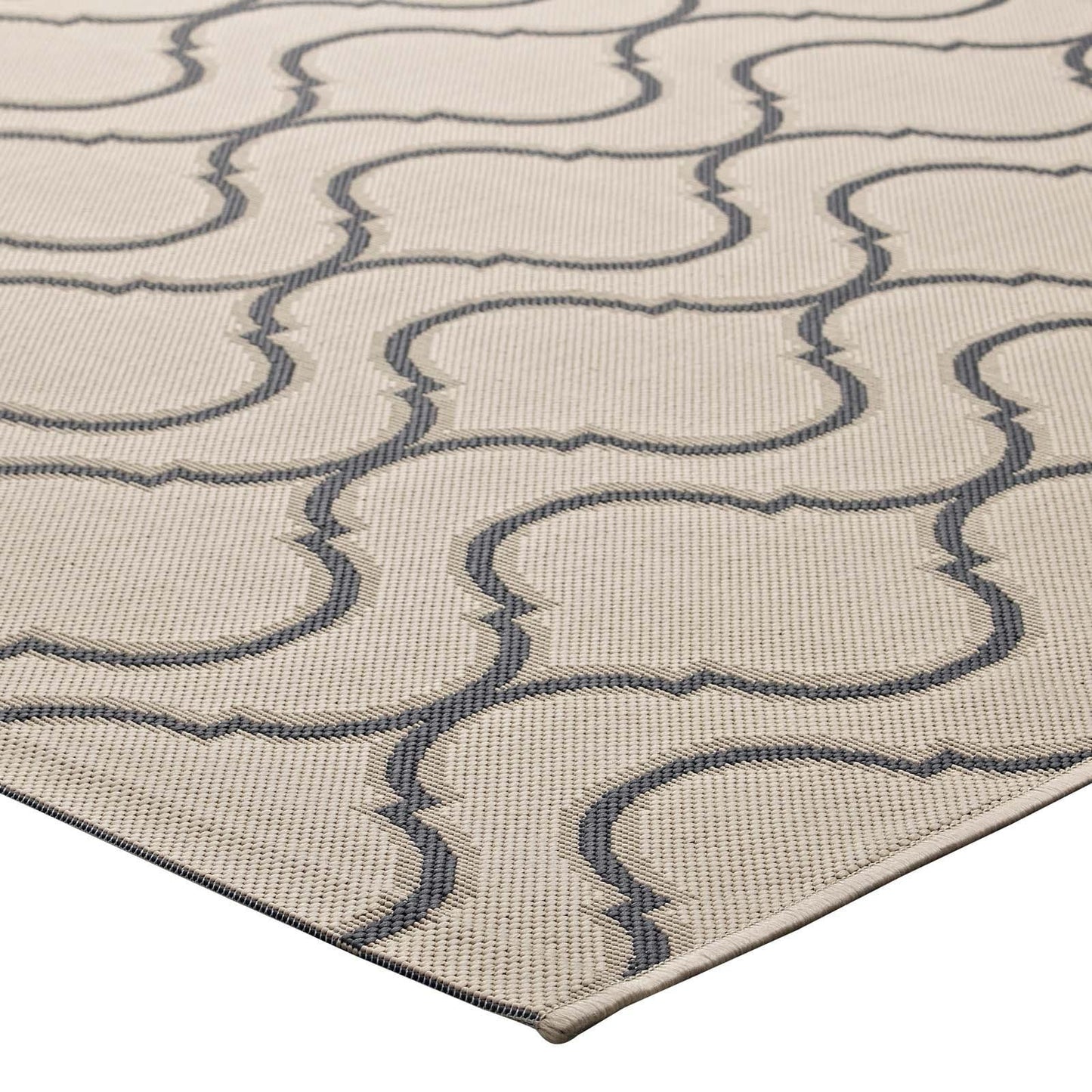Modway Linza Wave Abstract Trellis Indoor and Outdoor Area Rug FredCo