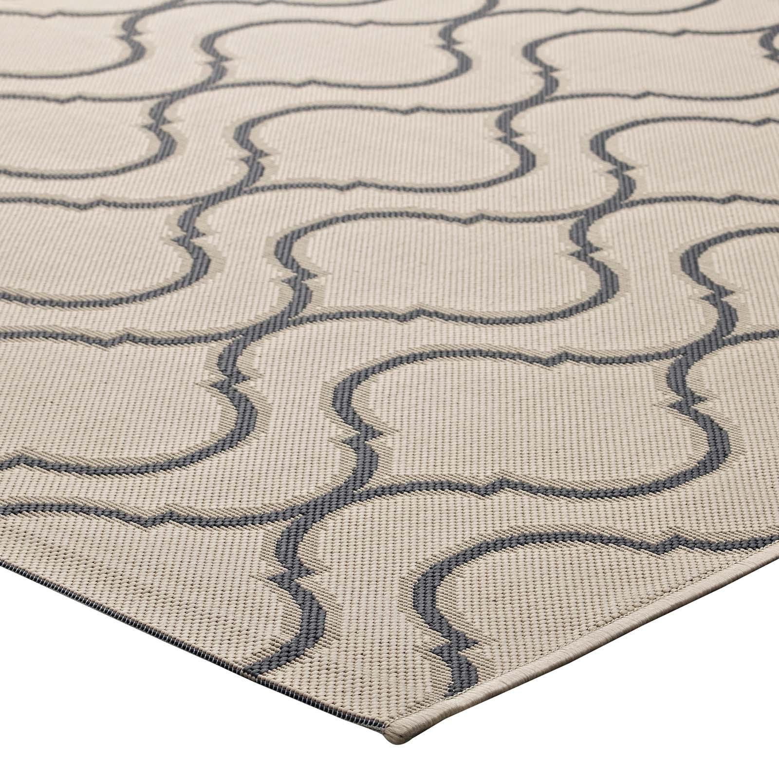 Modway Linza Wave Abstract Trellis Indoor and Outdoor Area Rug FredCo