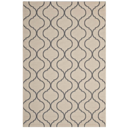 Modway Linza Wave Abstract Trellis Indoor and Outdoor Area Rug FredCo