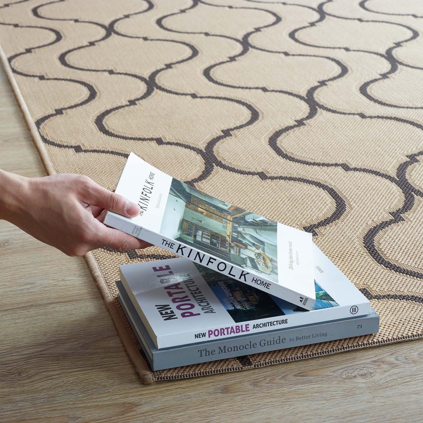 Modway Linza Wave Abstract Trellis Indoor and Outdoor Area Rug FredCo