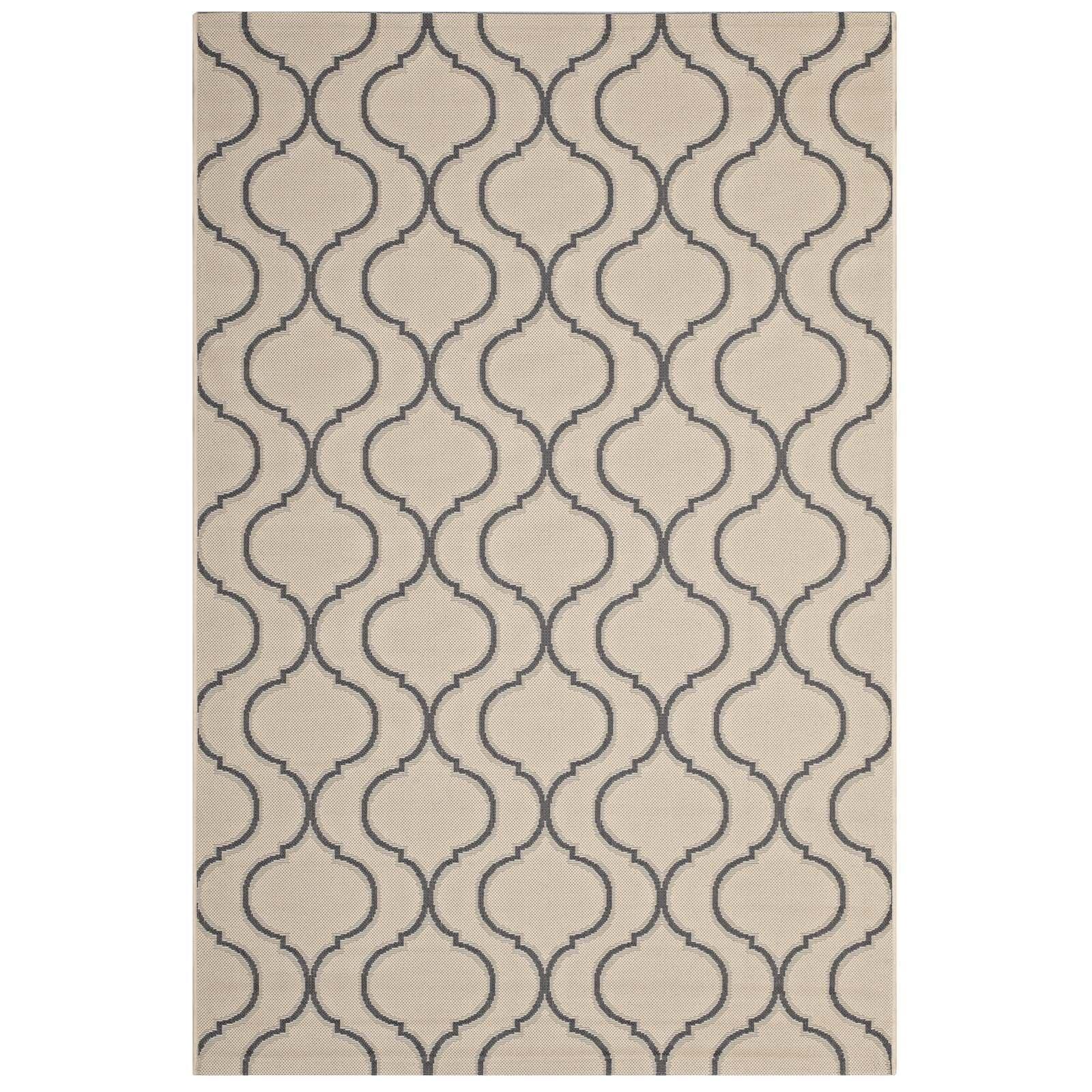 Modway Linza Wave Abstract Trellis Indoor and Outdoor Area Rug FredCo