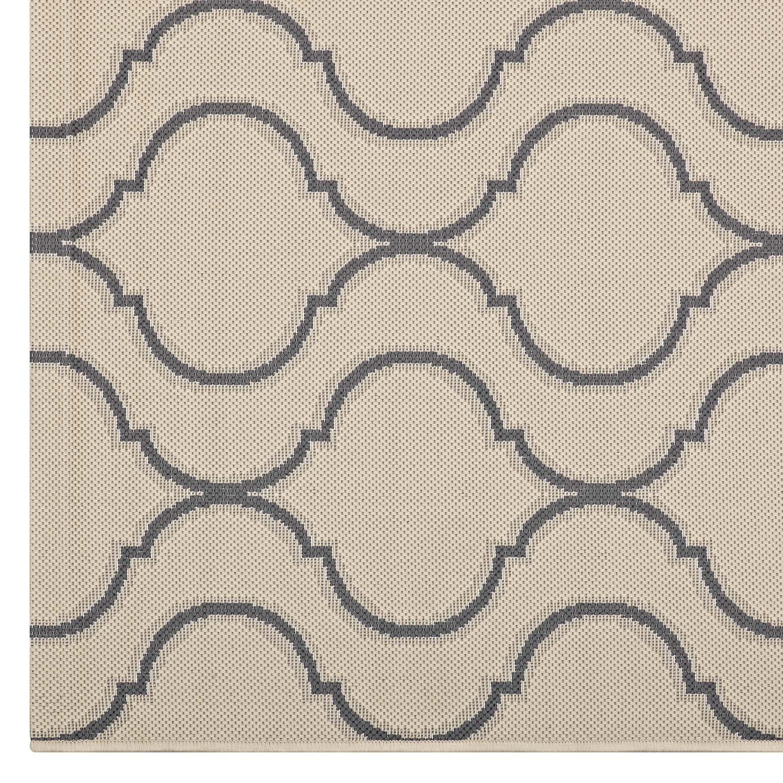 Modway Linza Wave Abstract Trellis Indoor and Outdoor Area Rug FredCo