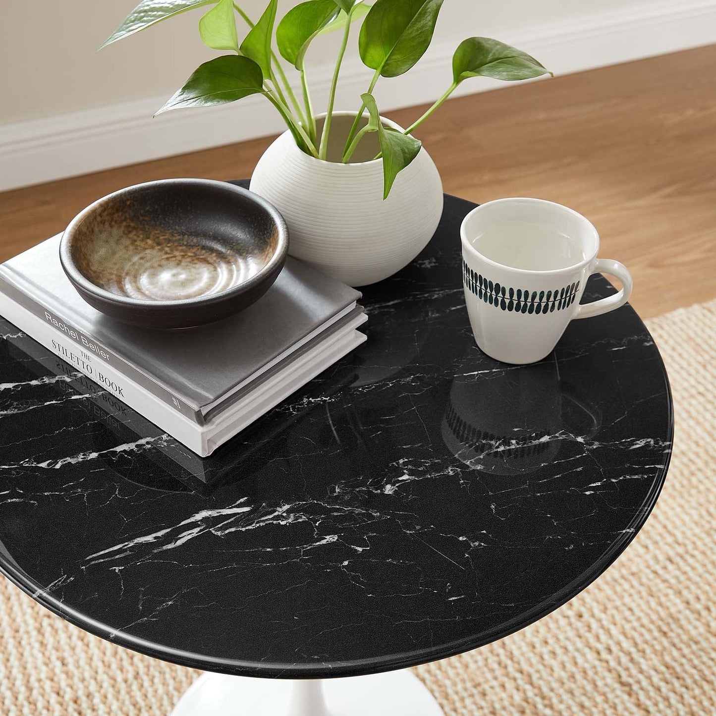 Modway Lippa 20" Round Artificial Marble Side Table FredCo