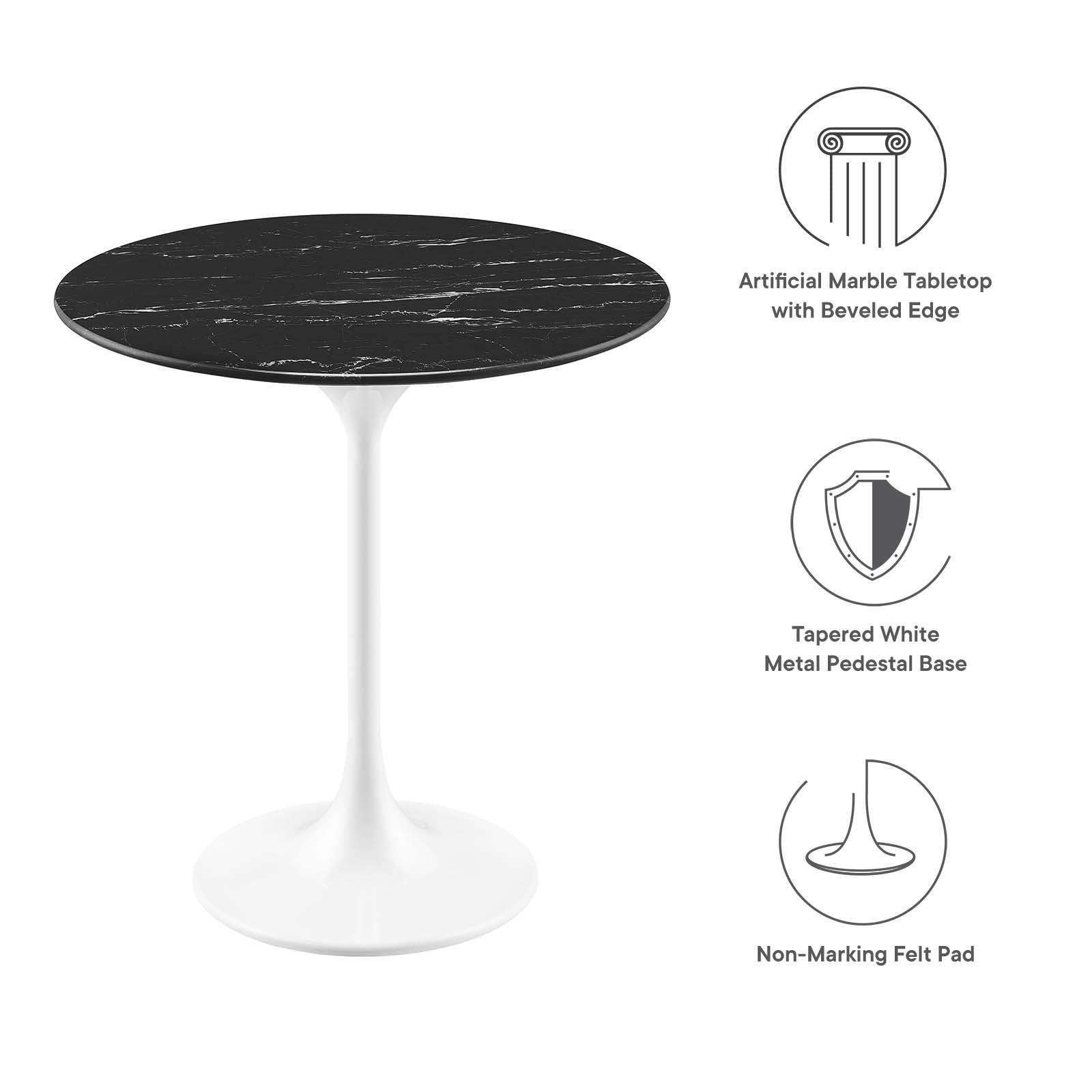 Modway Lippa 20" Round Artificial Marble Side Table FredCo