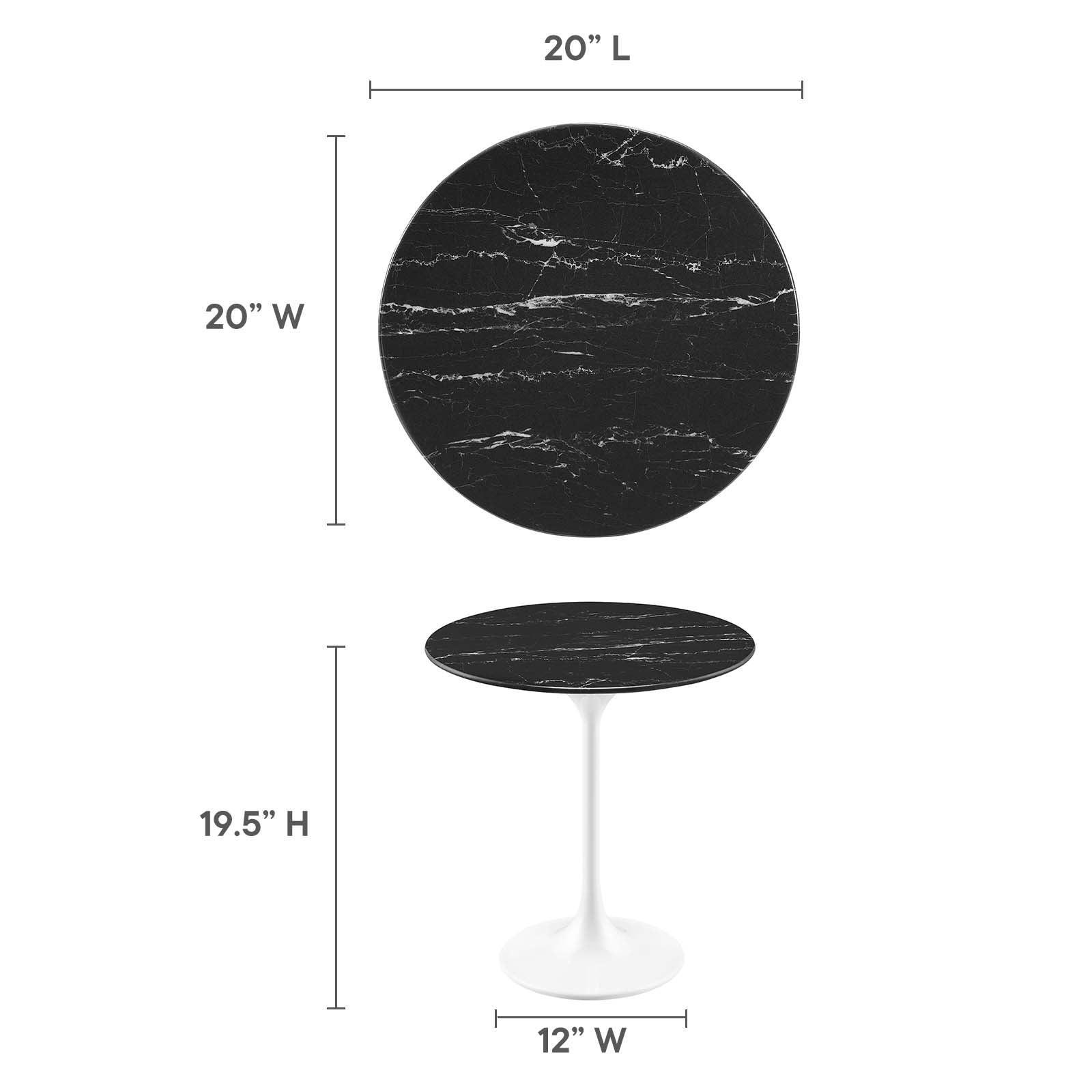 Modway Lippa 20" Round Artificial Marble Side Table FredCo