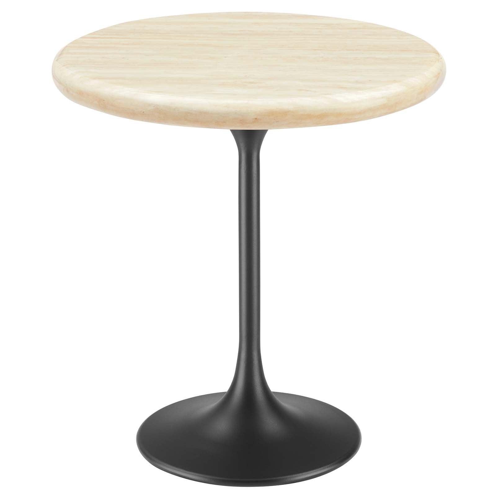 Modway Lippa 20" Round Artificial Travertine Side Table FredCo