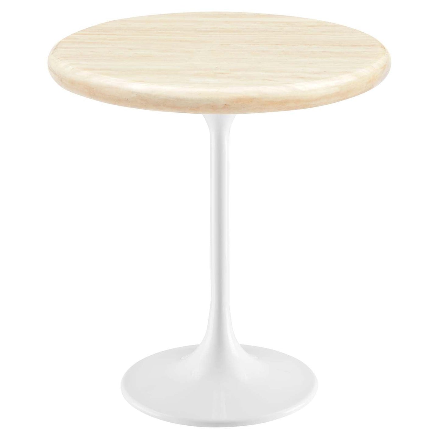 Modway Lippa 20" Round Artificial Travertine Side Table FredCo