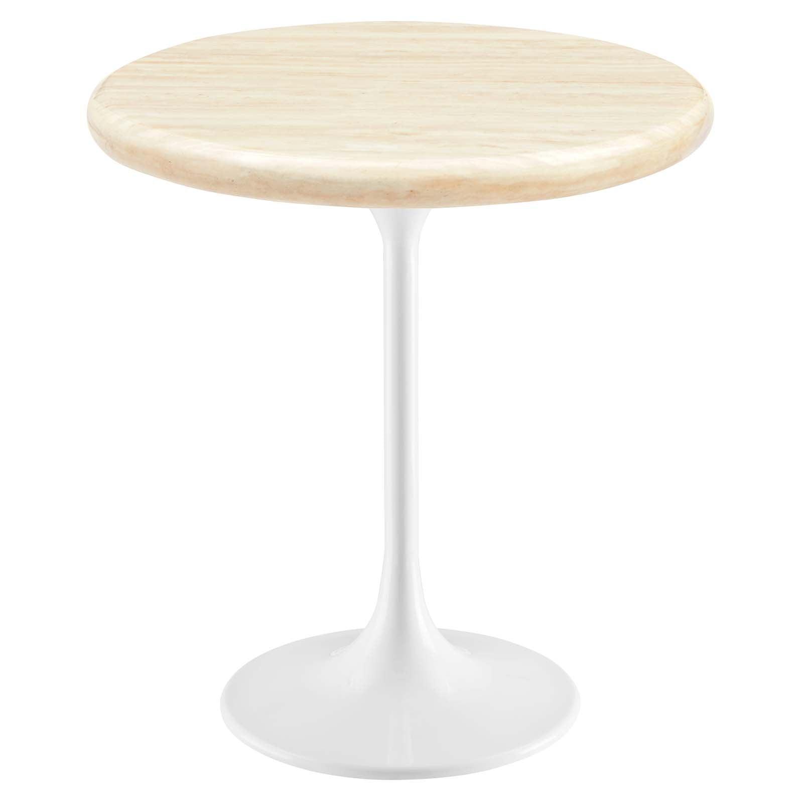 Modway Lippa 20" Round Artificial Travertine Side Table FredCo