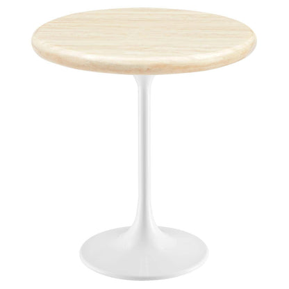Modway Lippa 20" Round Artificial Travertine Side Table FredCo