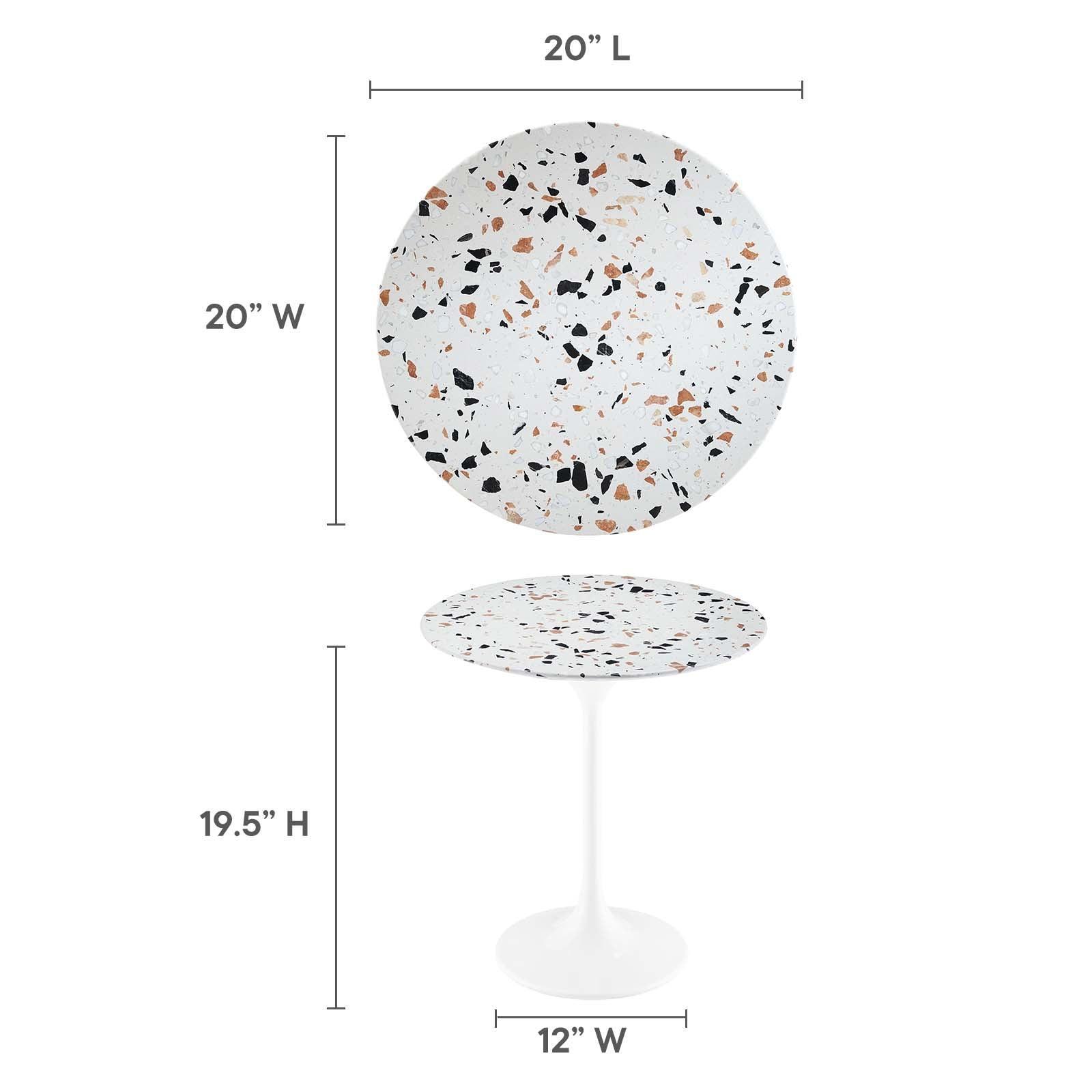 Modway Lippa 20" Round Terrazzo Side Table FredCo