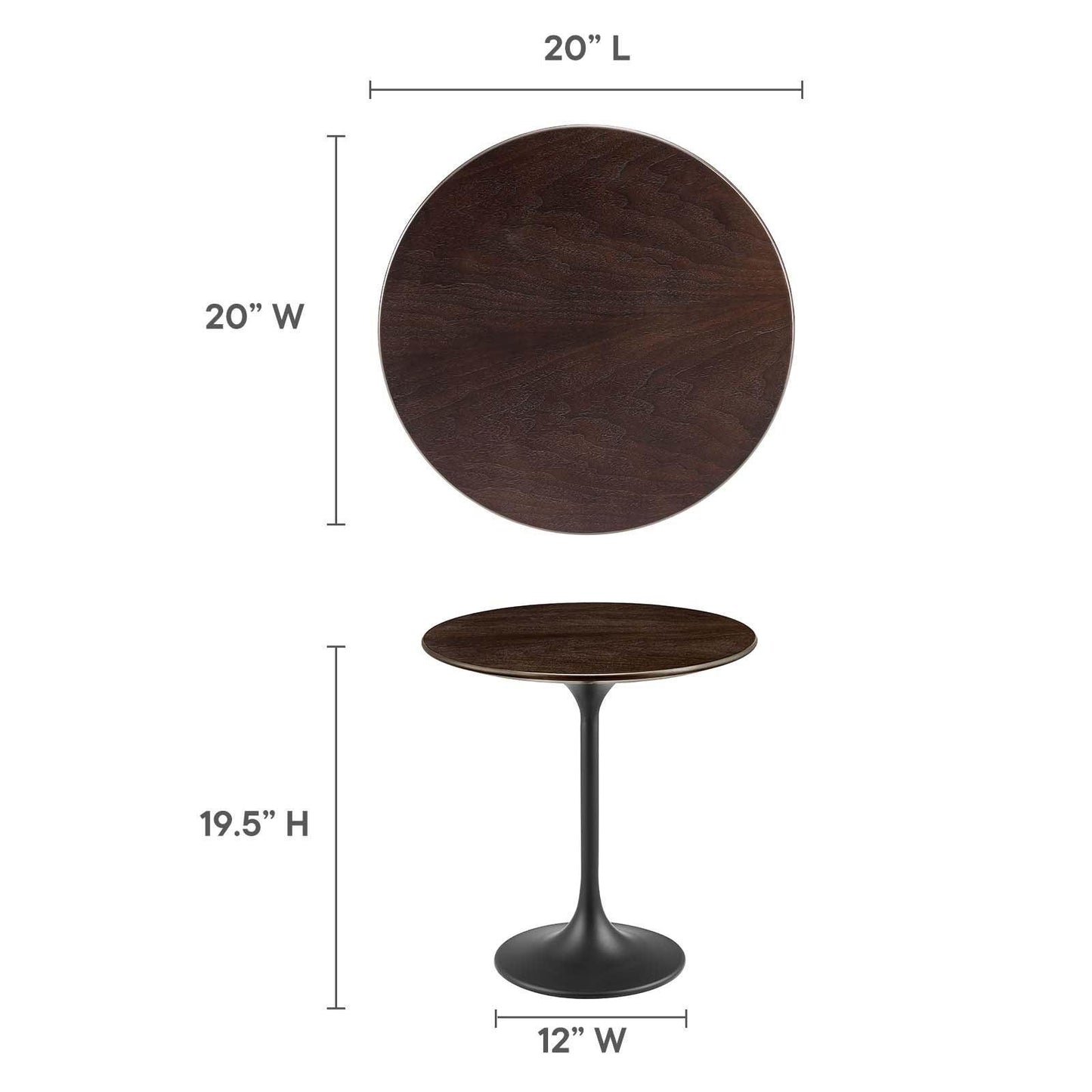 Modway Lippa 20" Round Wood Side Table FredCo