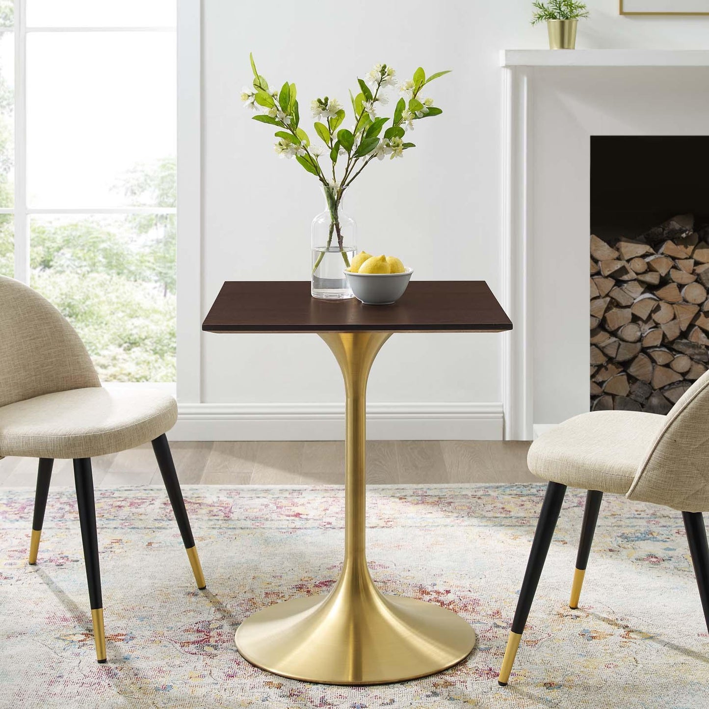 Modway Lippa 24" Square Wood Dining Table FredCo