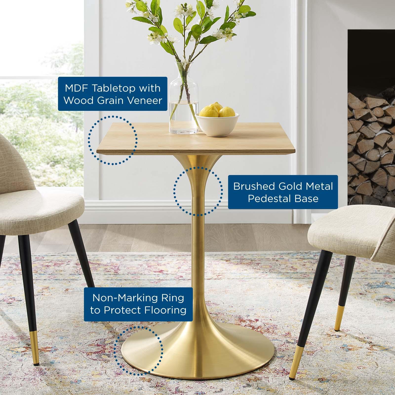 Modway Lippa 24" Square Wood Dining Table FredCo