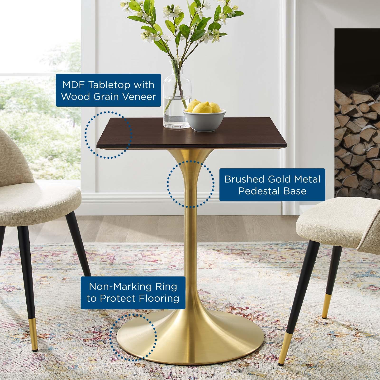 Modway Lippa 24" Square Wood Dining Table FredCo