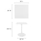 Modway Lippa 24" Square Wood Top Dining Table, White FredCo