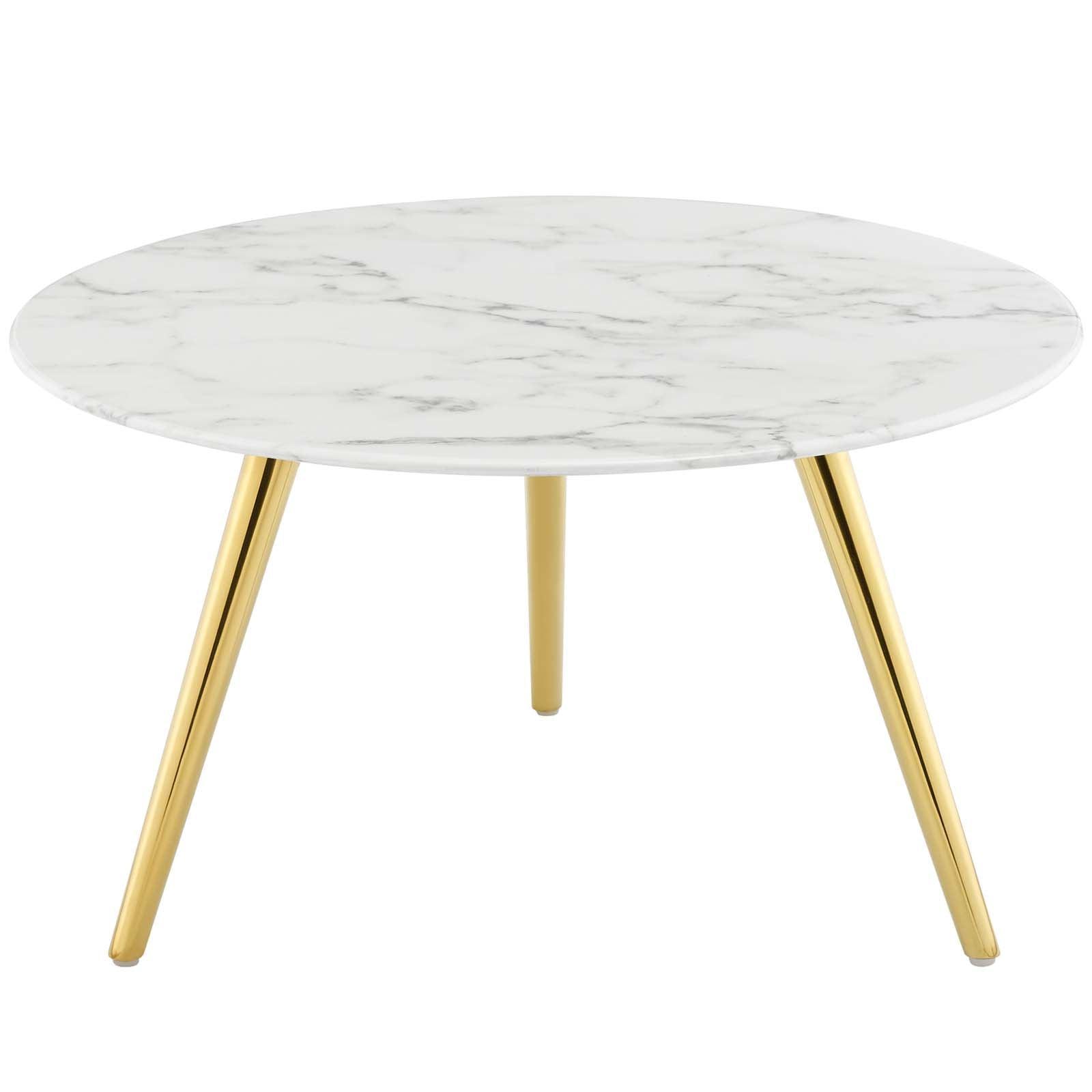 Modway Lippa 28" Round Artificial Marble Coffee Table with Tripod Base, EEI-3664 FredCo