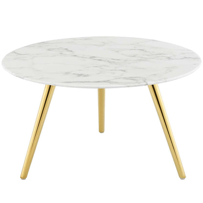 Modway Lippa 28" Round Artificial Marble Coffee Table with Tripod Base, EEI-3664 FredCo