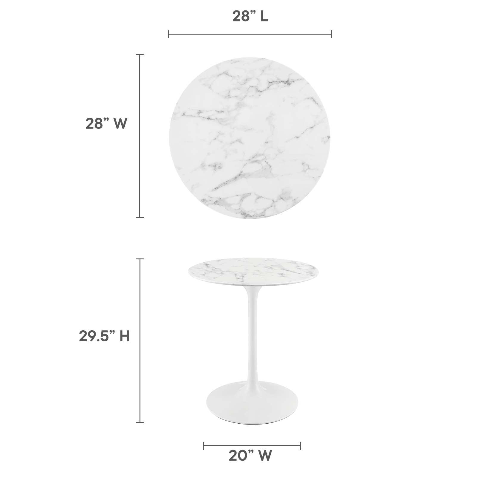 Modway Lippa 28" Round Artificial Marble Dining Table FredCo