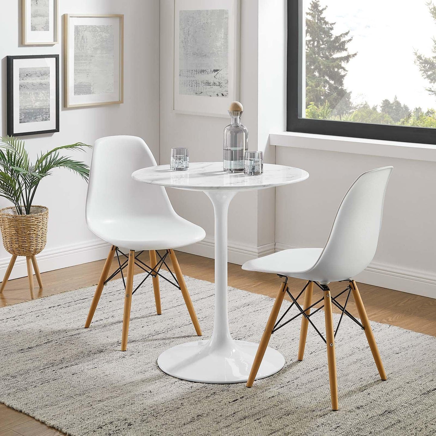 Modway Lippa 28" Round Artificial Marble Dining Table FredCo