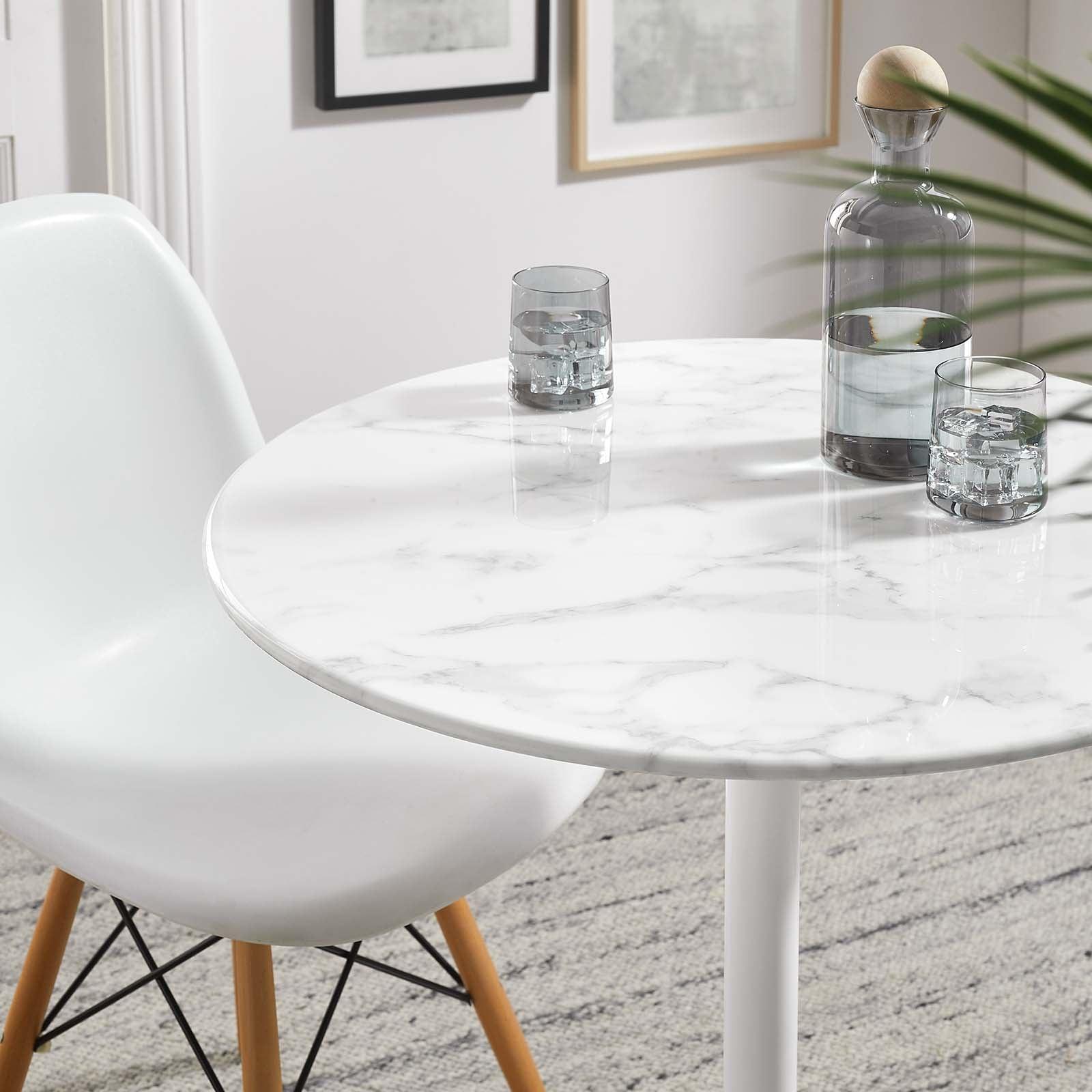 Modway Lippa 28" Round Artificial Marble Dining Table FredCo