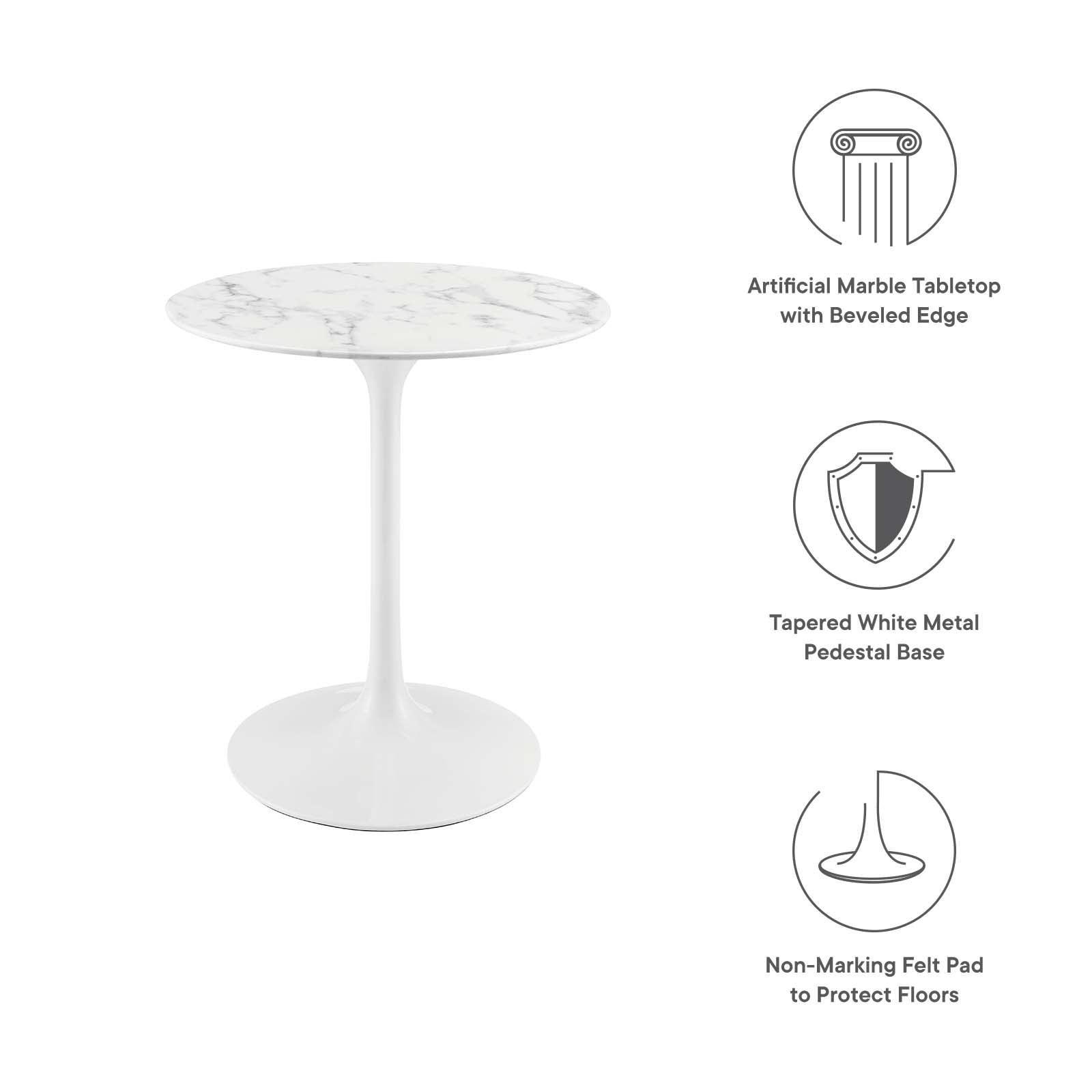 Modway Lippa 28" Round Artificial Marble Dining Table FredCo