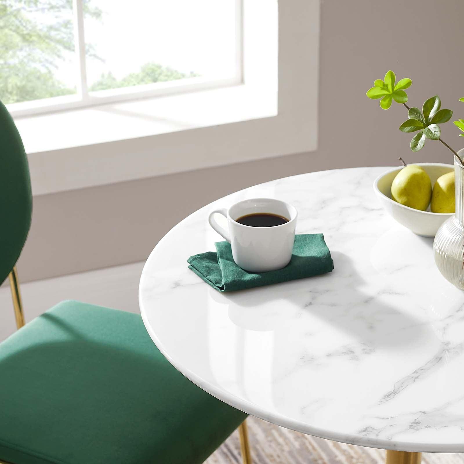 Modway Lippa 28" Round Artificial Marble Dining Table, EEI-3213 FredCo