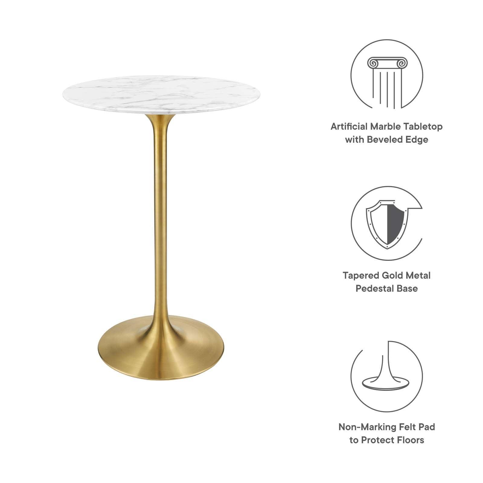Modway Lippa 28" Round Artificial Marble Dining Table, EEI-3264 FredCo