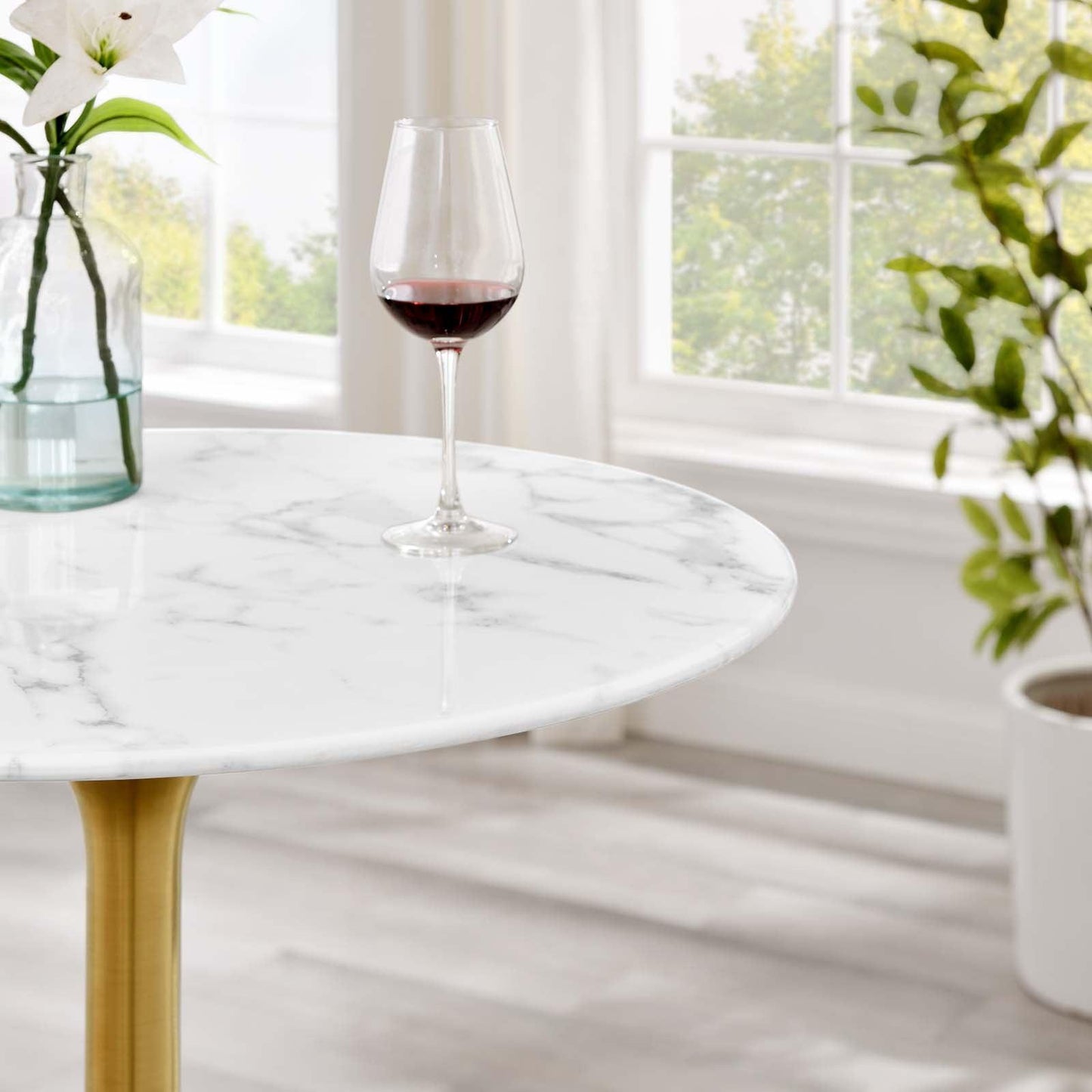 Modway Lippa 28" Round Artificial Marble Dining Table, EEI-3264 FredCo