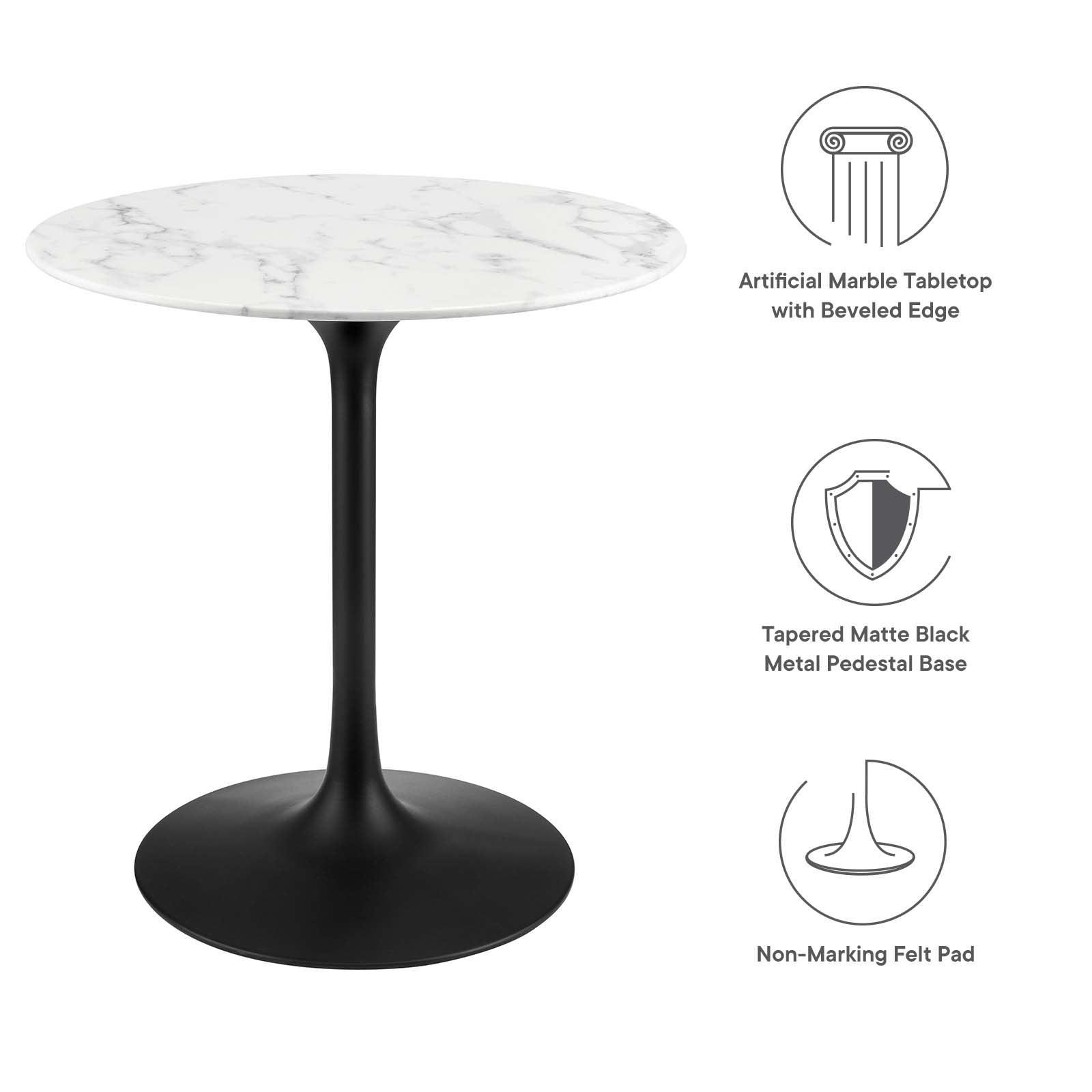 Modway Lippa 28" Round Artificial Marble Dining Table, EEI-3515 FredCo