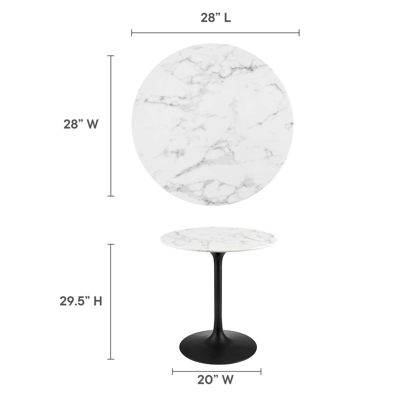 Modway Lippa 28" Round Artificial Marble Dining Table, EEI-3515 FredCo