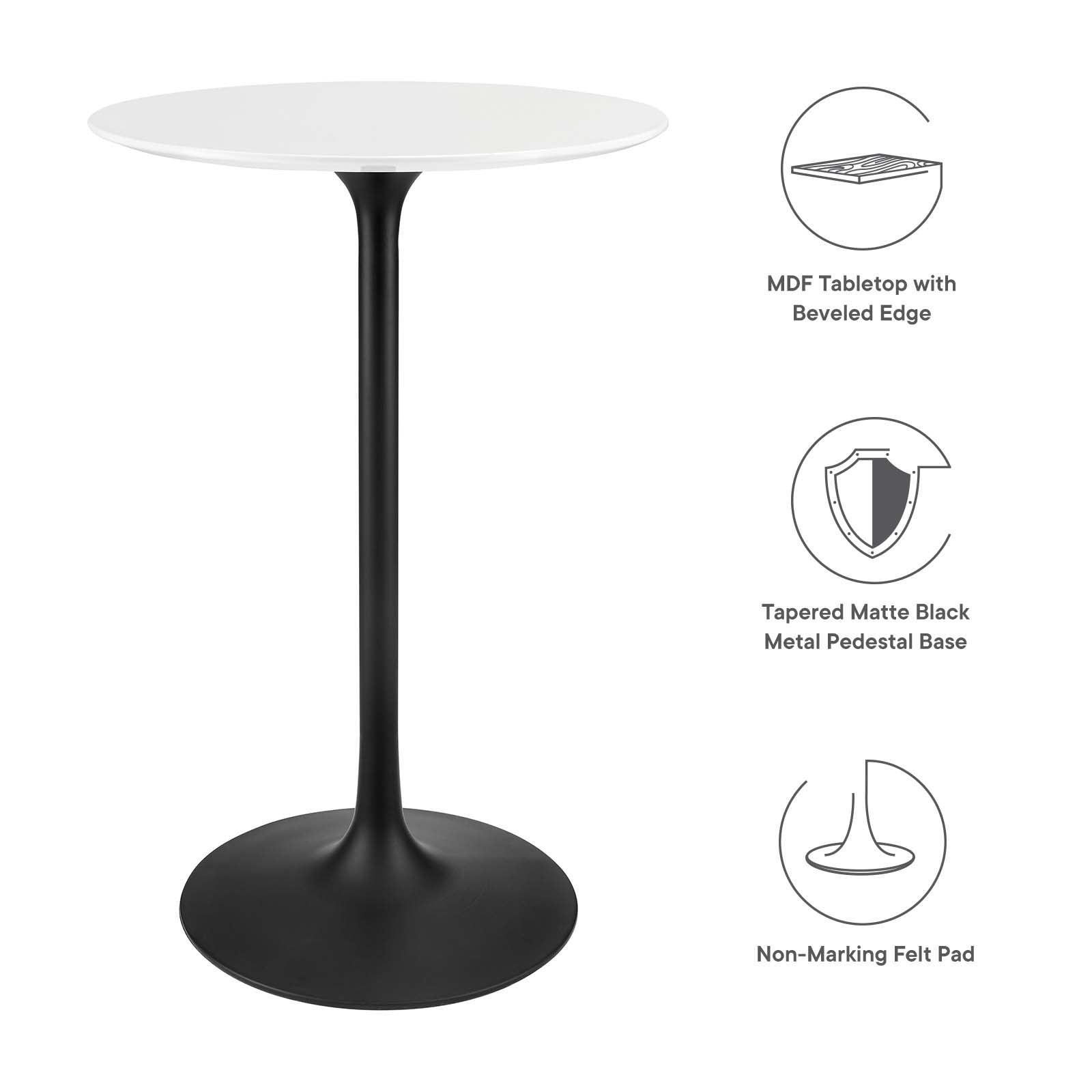 Modway Lippa 28" Round Bar Table, EEI-3545 FredCo
