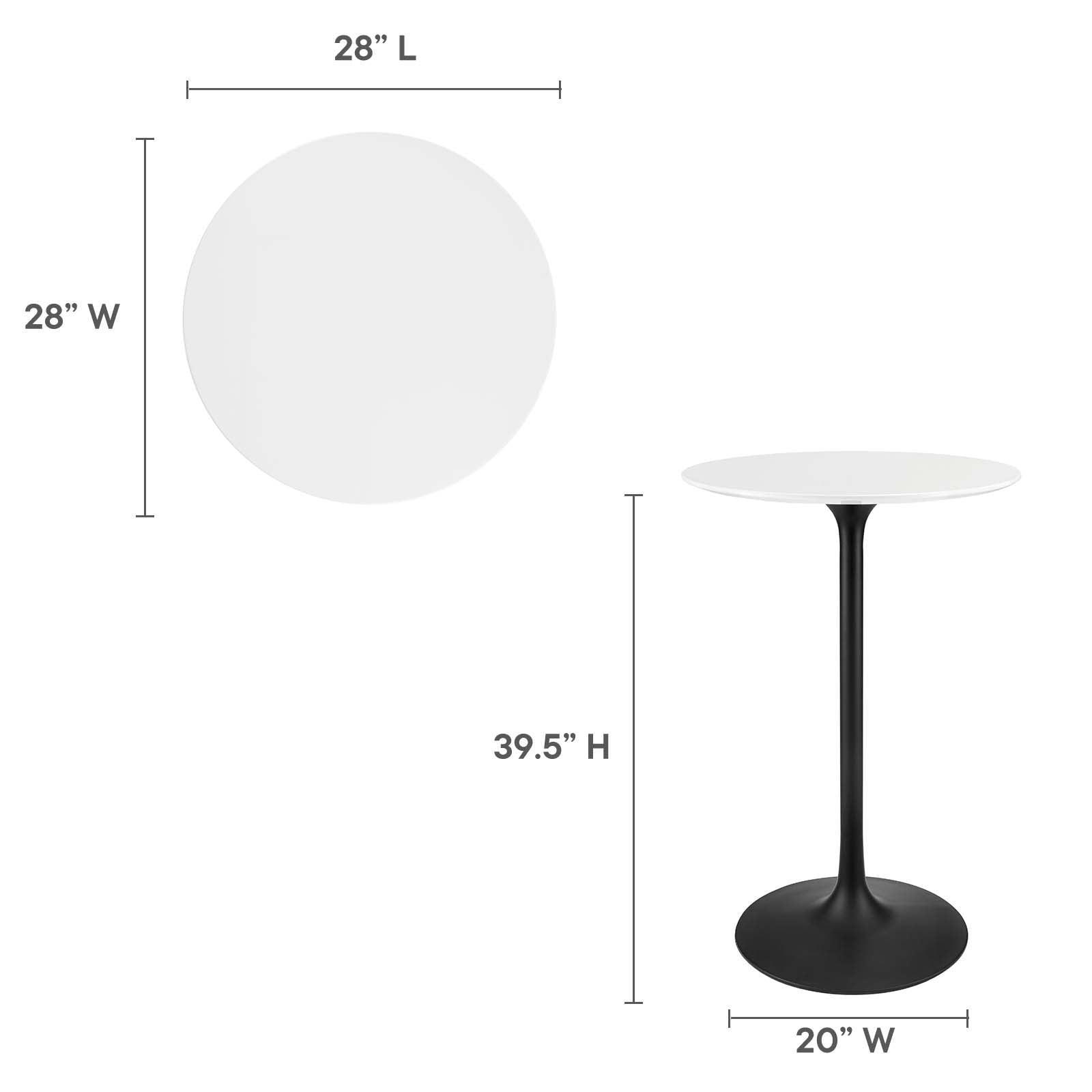 Modway Lippa 28" Round Bar Table, EEI-3545 FredCo