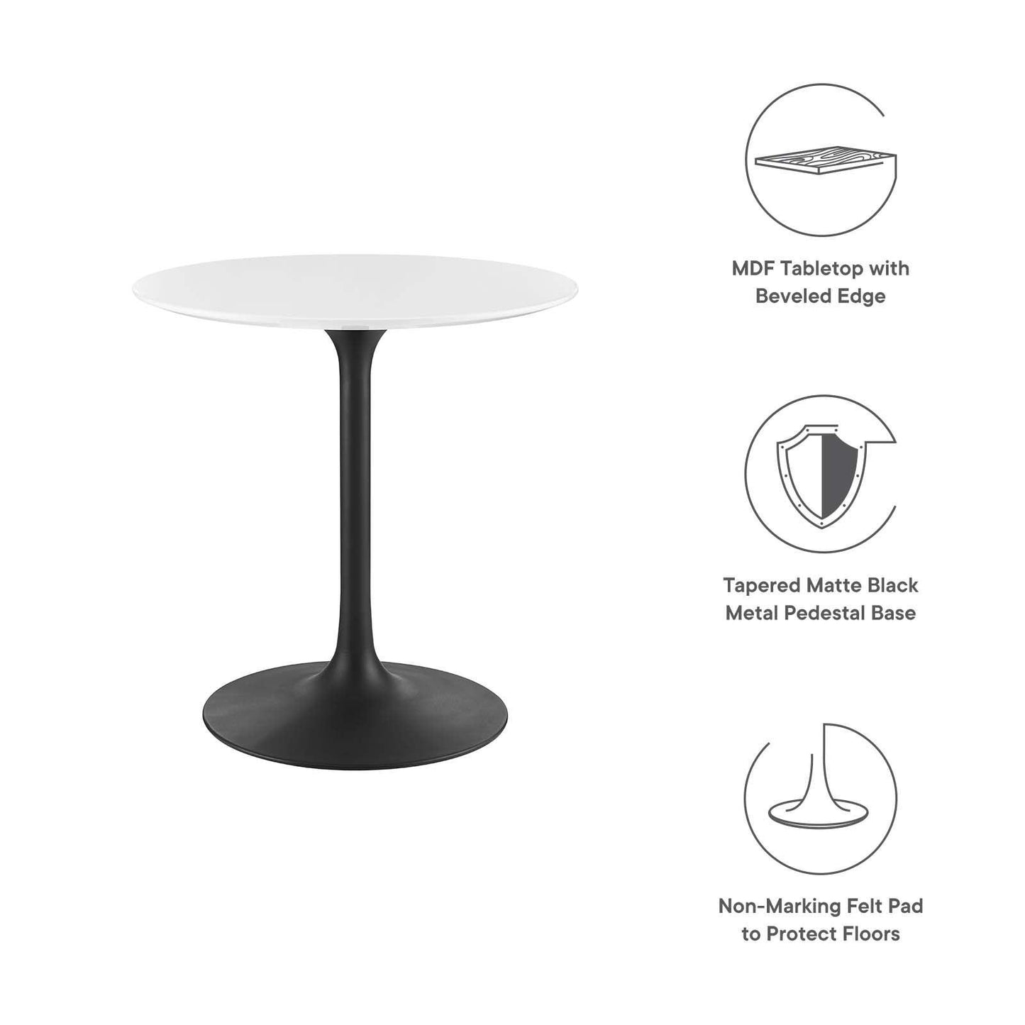 Modway Lippa 28" Round Dining Table, EEI-3510 FredCo