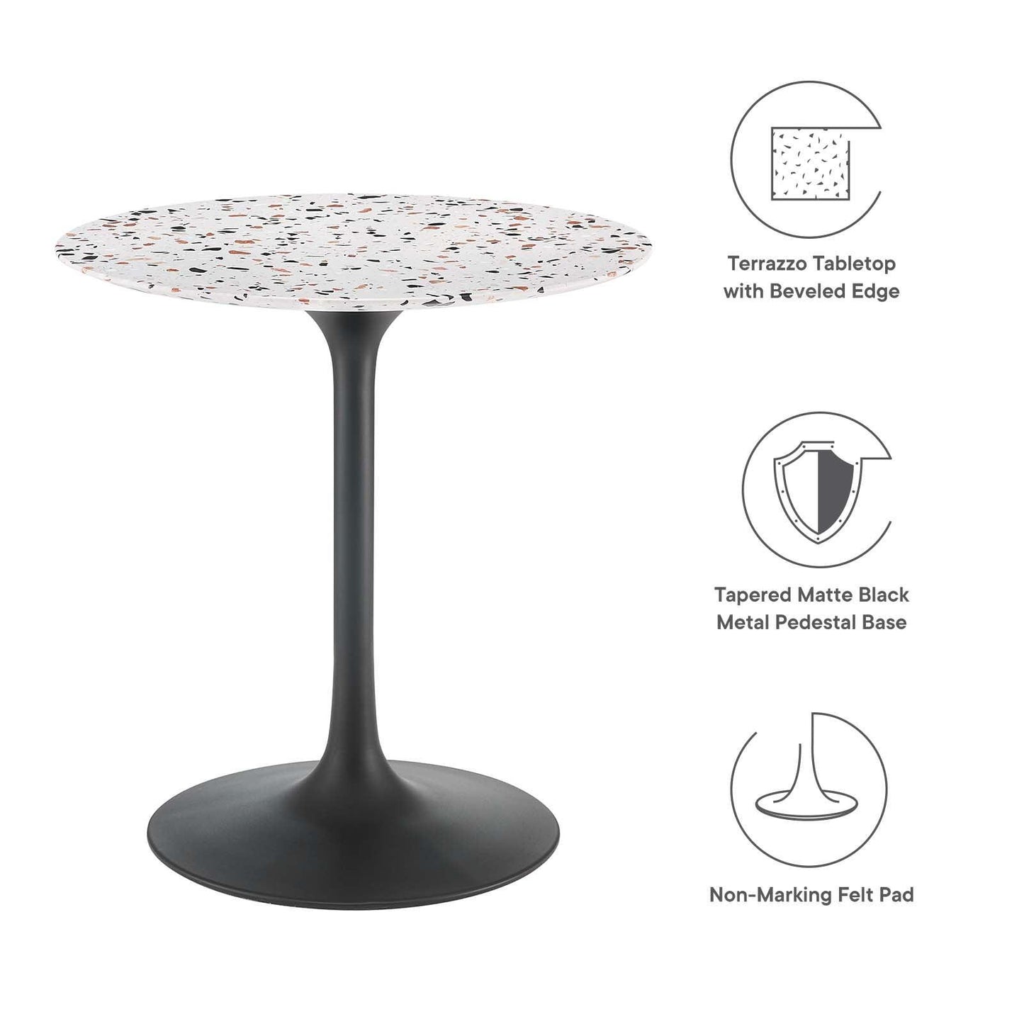 Modway Lippa 28" Round Terrazzo Dining Table FredCo