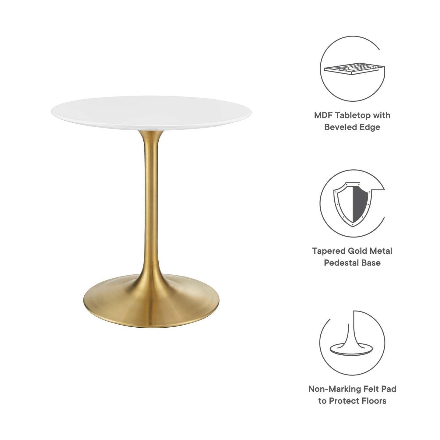 Modway Lippa 28" Round Wood Dining Table FredCo