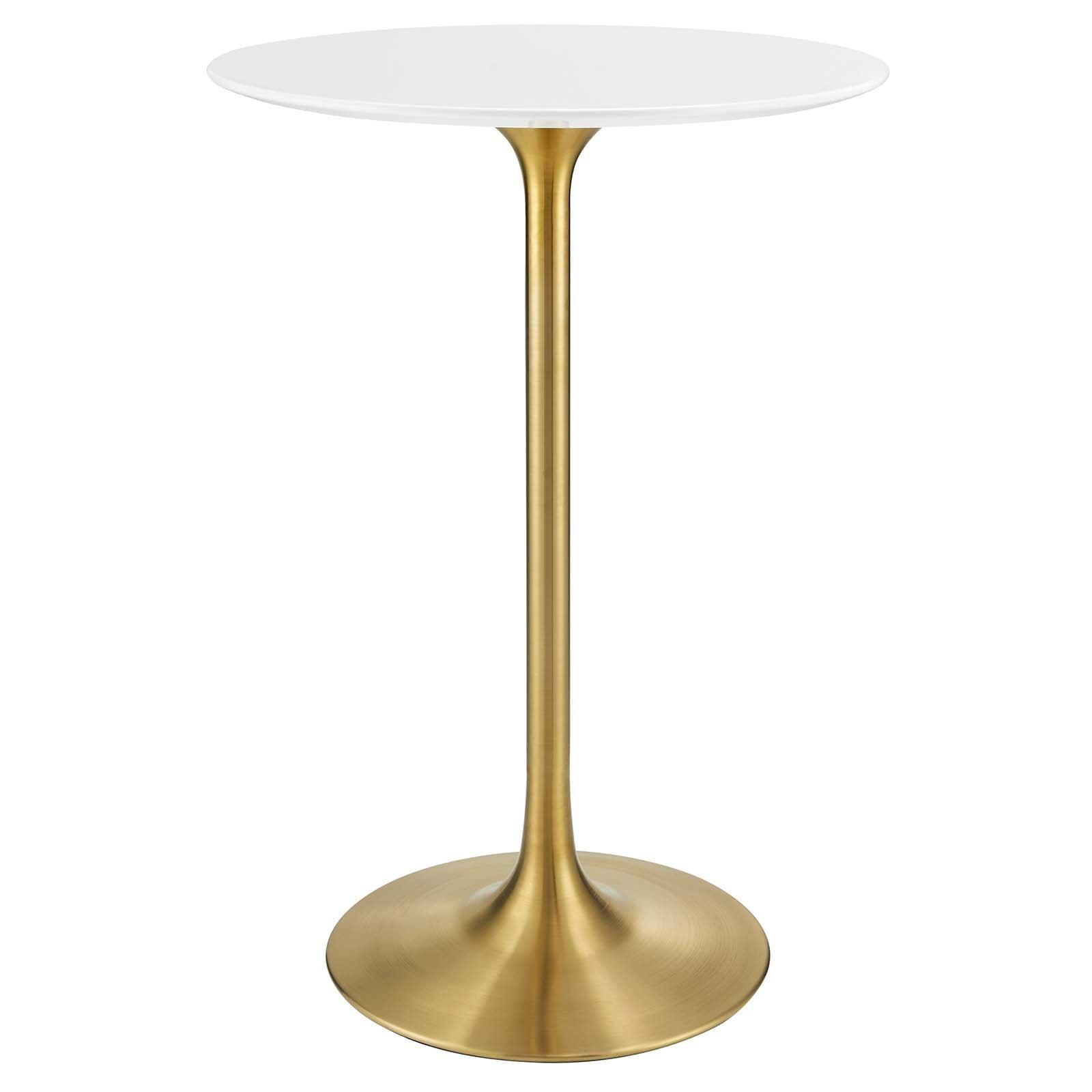 Modway Lippa 28" Round Wood Top Bar Table FredCo