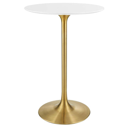 Modway Lippa 28" Round Wood Top Bar Table FredCo