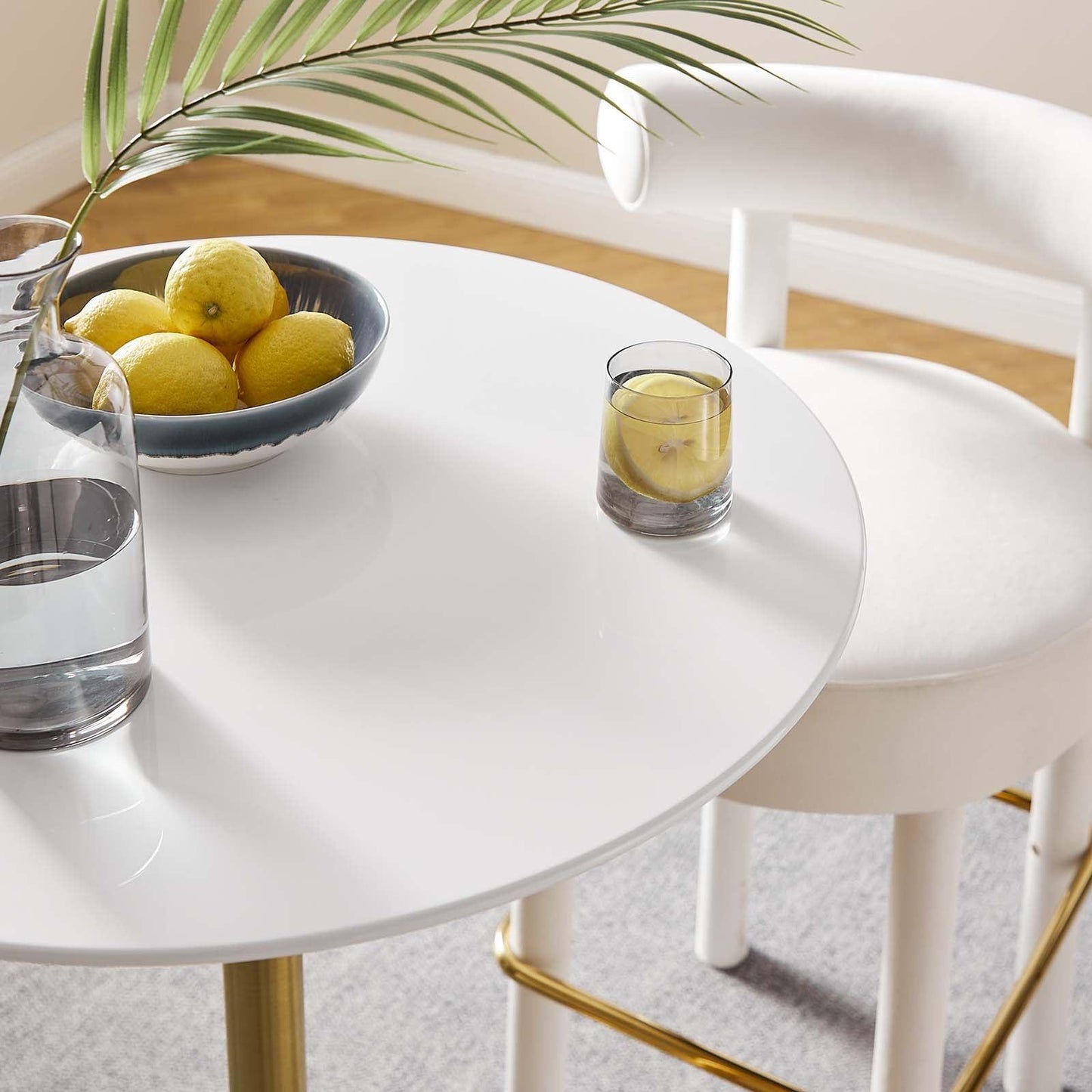 Modway Lippa 28" Round Wood Top Bar Table FredCo