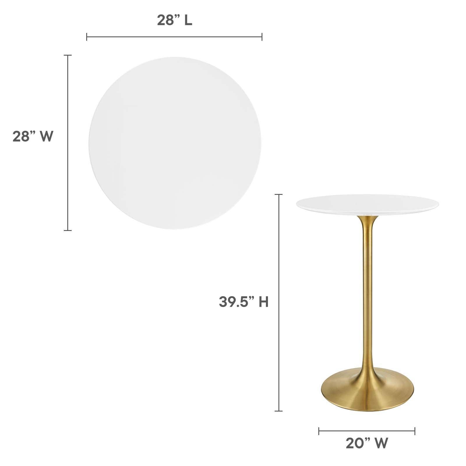 Modway Lippa 28" Round Wood Top Bar Table FredCo